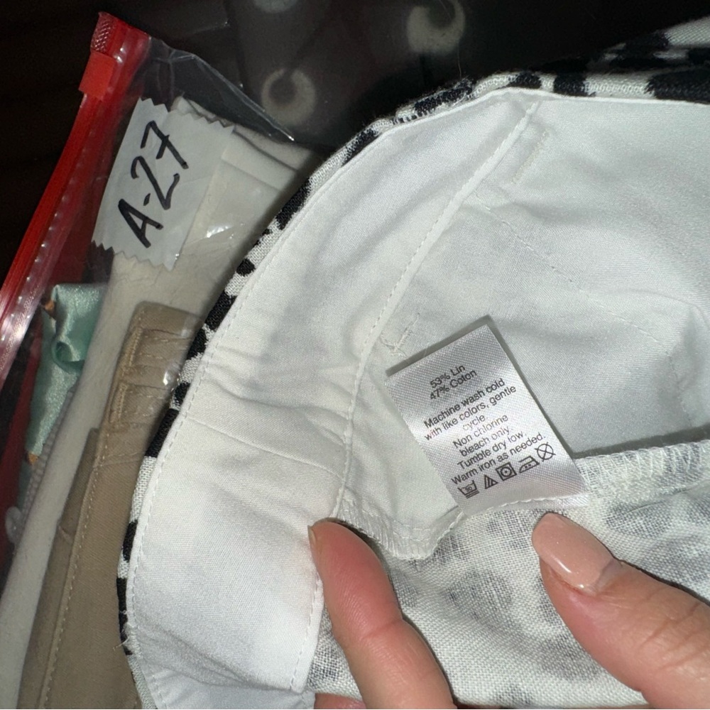 J.Crew Women's animal print Linen Blend Scalloped Hem shorts in white/black - Picture 7 of 14
